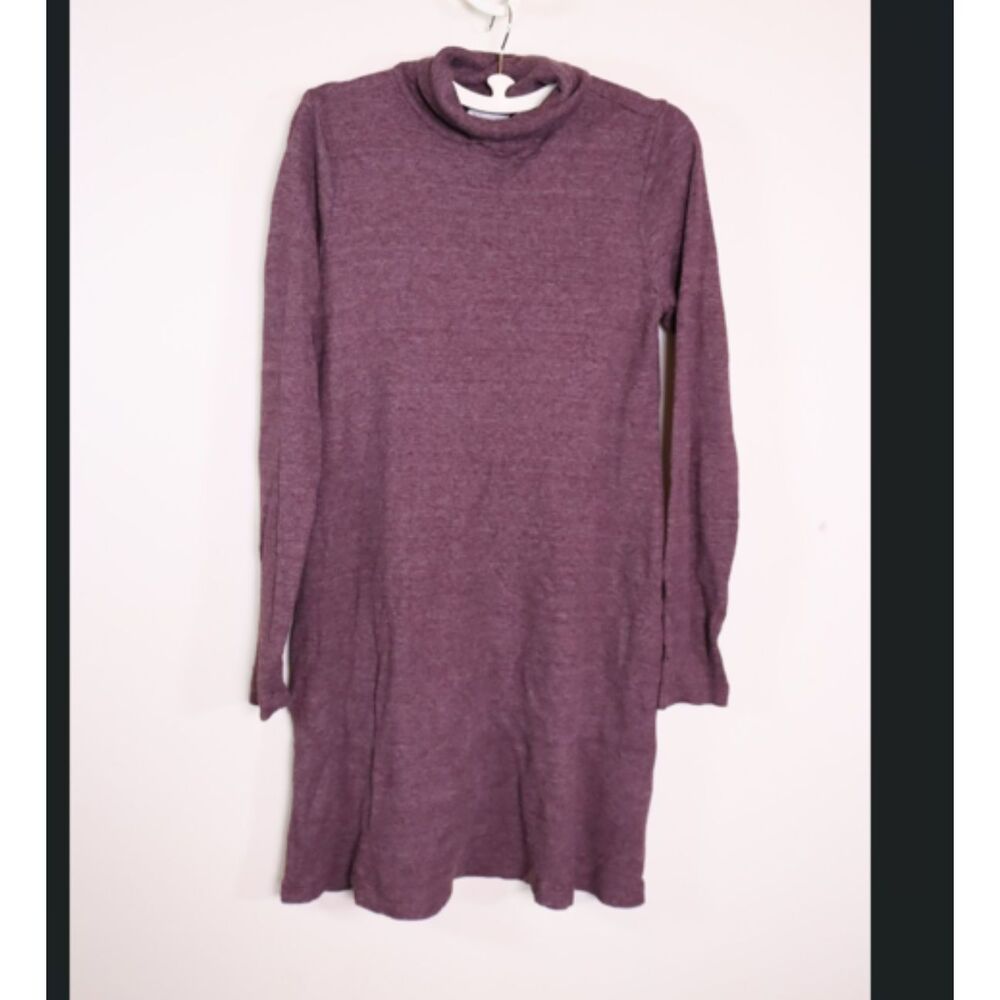 Michael Stars Turtleneck Sweater Dress Small Purple Knit Mini Dress